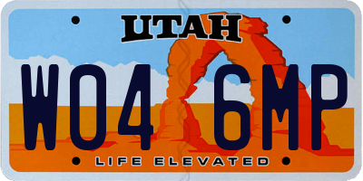UT license plate W046MP