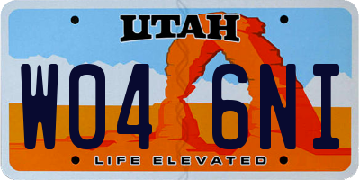 UT license plate W046NI