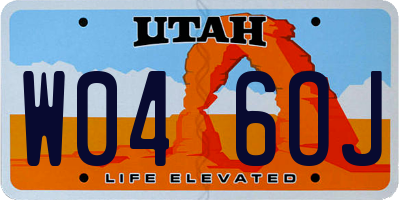 UT license plate W046OJ