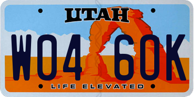 UT license plate W046OK