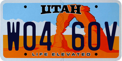 UT license plate W046OV