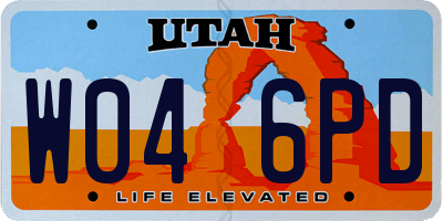 UT license plate W046PD