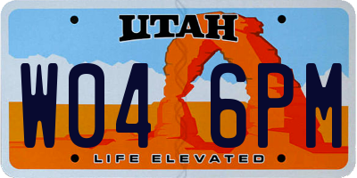 UT license plate W046PM