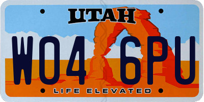 UT license plate W046PU