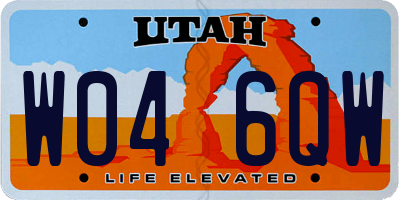 UT license plate W046QW