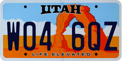 UT license plate W046QZ