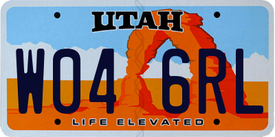 UT license plate W046RL