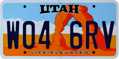 UT license plate W046RV