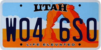 UT license plate W046SO
