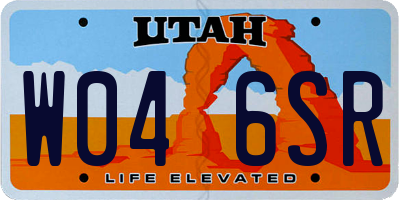 UT license plate W046SR