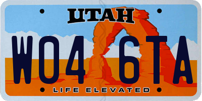UT license plate W046TA