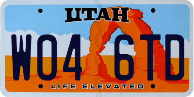 UT license plate W046TD