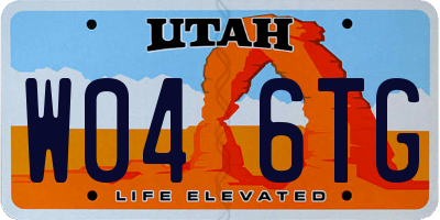 UT license plate W046TG