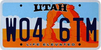 UT license plate W046TM