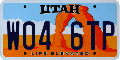 UT license plate W046TP