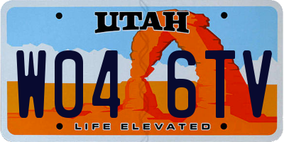 UT license plate W046TV