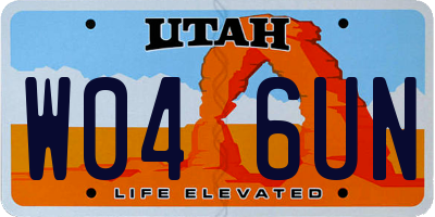 UT license plate W046UN