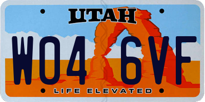 UT license plate W046VF