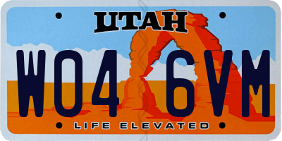 UT license plate W046VM