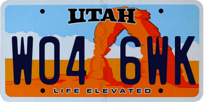 UT license plate W046WK