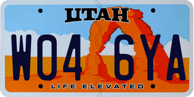 UT license plate W046YA