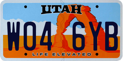 UT license plate W046YB