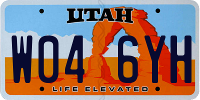 UT license plate W046YH