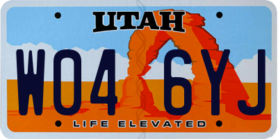 UT license plate W046YJ