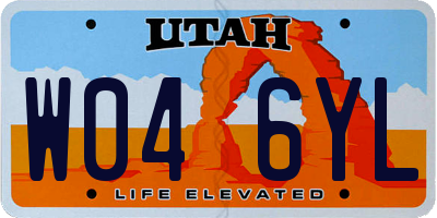 UT license plate W046YL