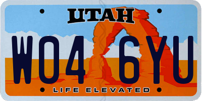 UT license plate W046YU
