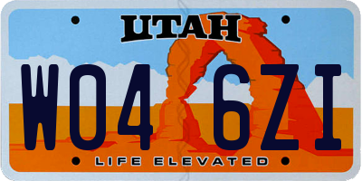UT license plate W046ZI