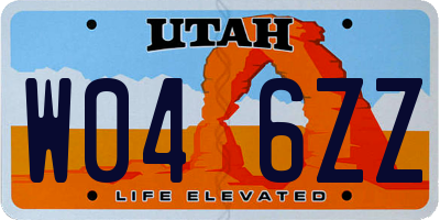 UT license plate W046ZZ