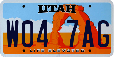 UT license plate W047AG