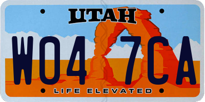 UT license plate W047CA
