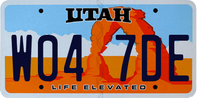 UT license plate W047DE
