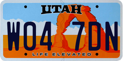 UT license plate W047DN