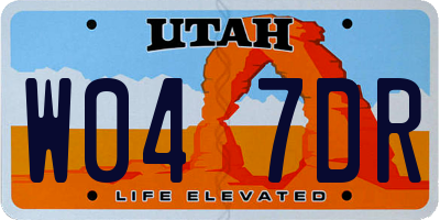 UT license plate W047DR