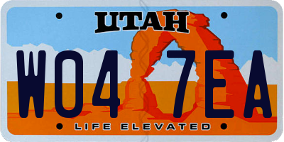 UT license plate W047EA