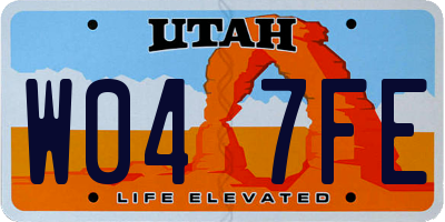 UT license plate W047FE