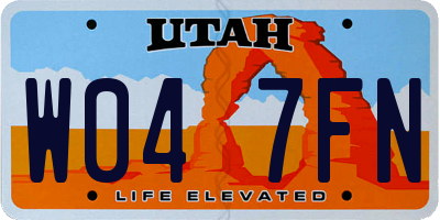 UT license plate W047FN