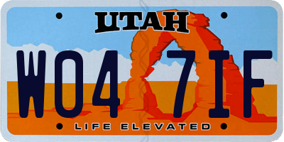 UT license plate W047IF