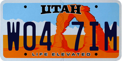 UT license plate W047IM