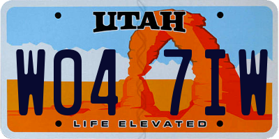UT license plate W047IW