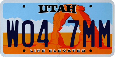 UT license plate W047MM