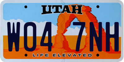 UT license plate W047NH