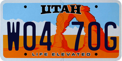UT license plate W047OG