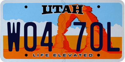 UT license plate W047OL