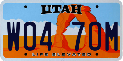 UT license plate W047OM