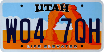 UT license plate W047QH