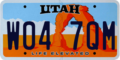 UT license plate W047QM